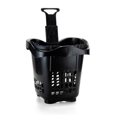 Imagem de KIT 3 Cestas de Mercado Compras Com Rodas Rodinhas Lofity 30Lts - JRMa