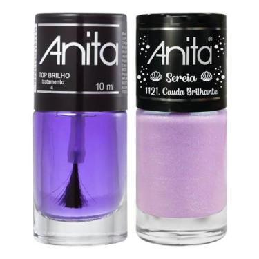 Imagem de Esmalte Cauda Brilhante Coleção Sereia + Top Brilho 10ml Anita