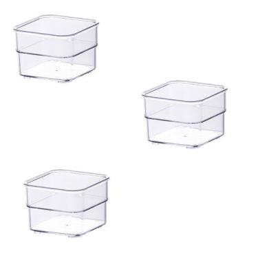 Imagem de Kit 3 Organizador de Gavetas  7,5x7,5x5,2Cm Transparente - Paramount