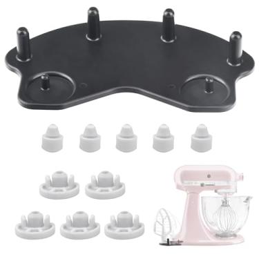 Imagem de 【Patente pendente】Suportes de fixação para batedeira, compatível com Kitchenaid Mixer e batedor plano KitchenAid, organizador de acessórios de cozinha, acessórios para armazenar ganchos de massa