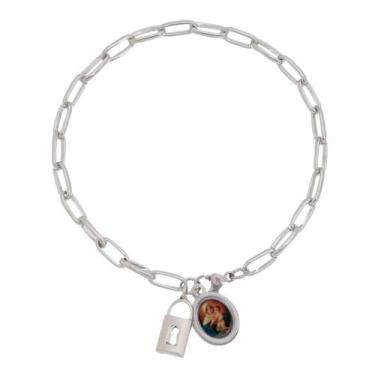 Imagem de Pulseira Cadeia de Consagração Mãe Rainha medalha Colorida - Gil e Jo