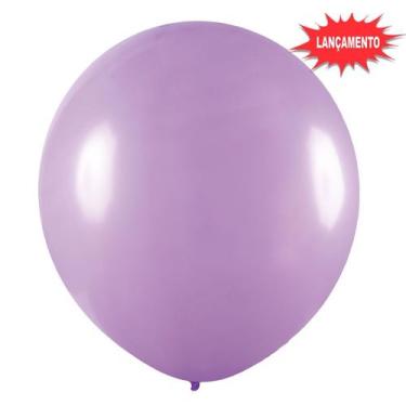 Imagem de Balão de Festa Redondo Profissional Látex Liso 24'' 60cm - Lilás - 3 u