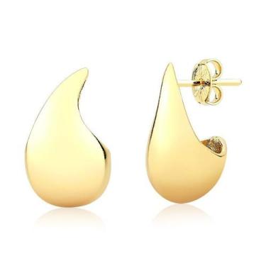Imagem de Brinco Gota D'agua Médio Folheado a Ouro 18k - Maise Joias