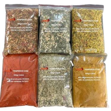Imagem de Kit De Temperos e Condimentos Com 20 Unidades de 50g Cada Saquinho Zip