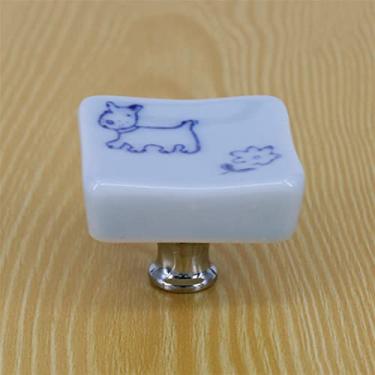 Imagem de Puxadores de cerâmica puxadores de gaveta quadrados puxadores modernos de armário para armário de cozinha guarda-roupa puxador de móveis 1 peça maçaneta de porta com fechadura (A)