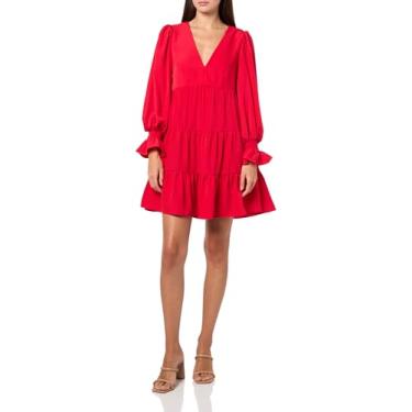 Imagem de Adrianna Papell Vestido feminino liso trapézio, Escarlate, 40