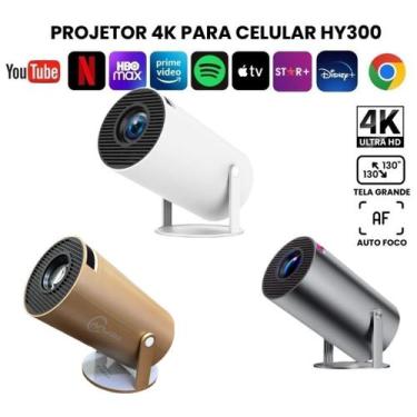 Imagem de Projetor 4K HD 150 Polegadas Celular, Tv B0x, Xbox, PS, Pc, Wifi e Blu