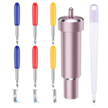 Imagem de Ponteira Stylus 30/45/60° Lâminas de corte de metal e conjunto de carcaça compatível com Cricut com fabricante/fabricante 3/Explore Air 2/ Explore 3 máquinas de corte Lâmina de ponto profundo