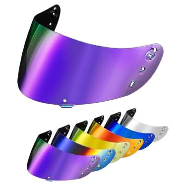Imagem de PSLER Icon Ic04 Visor - Icon Airflite Ic-04 Visor Motorcycle Helmet Tinted Visor UV Protection Face Shield Replacement for Ic04,Deep Purple