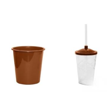 Imagem de 35 Kit Cineminha Balde 1lt + Copo Twister 400ml (Marrom)