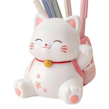 Imagem de Porta-lápis para Escritório - Organizador de Canetas para Mesa,Organizador de Material Escolar com Temática de Gatinho para Crianças, Jovens e Adultos