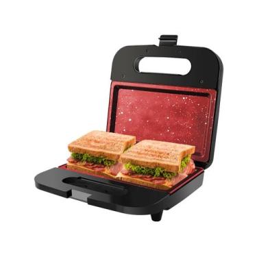 Imagem de Sanduicheira Britânia BGR16 750W Preta 66701194, Preto e Inox, 110V