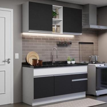 Imagem de Cozinha Compacta 150002 Com Armário E Balcão Branco/Preto - MADESA