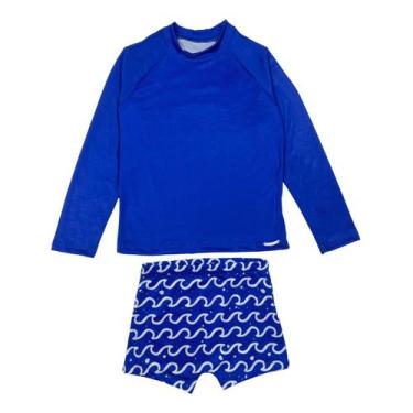 Imagem de Conjunto Blusa + Sunga Infantil Menino Praia Proteção Solar - Jagar, O