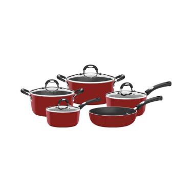 Imagem de Jogo De Panela Tramontina Mônaco 5 Peças Vermelho Vermelho
