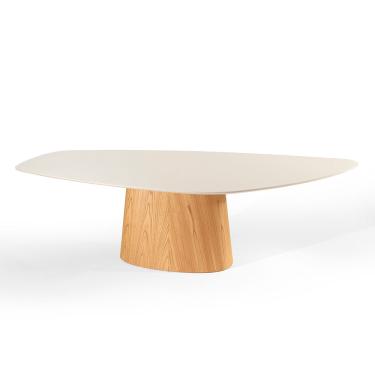 Imagem de Mesa de Jantar Tarsila Orgânica Vidro Off White - 2,20m x 1,10m