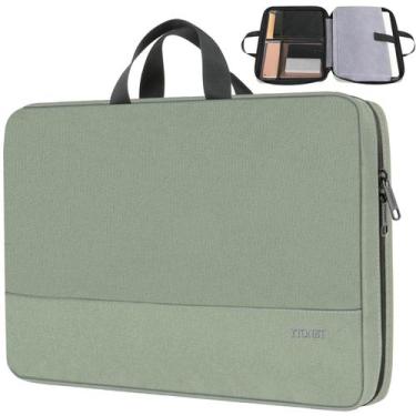 Imagem de Bolsa para laptop Ytonet de 15,6 polegadas resistente à água verde aba