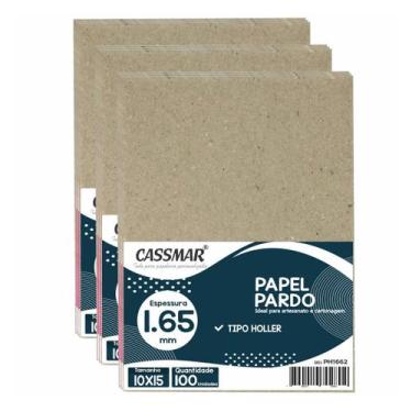 Imagem de Papel Pardo Tipo Holler para Cartonagem 1,65mm 10x15cm 100un - Cassmar