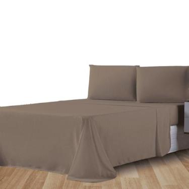 Imagem de Jogo de Lençol Queen 4 Peças 100% Algodão - Sonho e Arte, Marrom