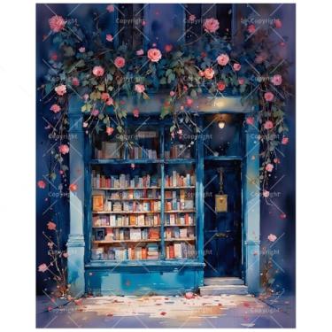 Imagem de Enchanted Bookstore Kit de pintura por números para adultos - Pintura de livraria DIY em tela 40,6 x 50 cm, conjunto de tinta acrílica, adequado para iniciantes, ideal para decoração de casa ou