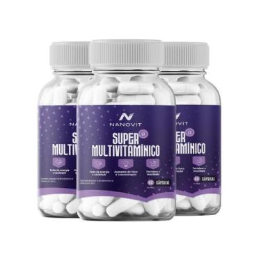 Imagem de Suplemento Super Multivitamínico A Z Mulher 60 Caps - Nanovit, 3 potes