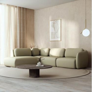 Imagem de Conjunto Sofá Orla de Canto 1 Sumiê 1 Canto 1 Central 1 Direito Cabecasa MadeiraMadeira Verde Água