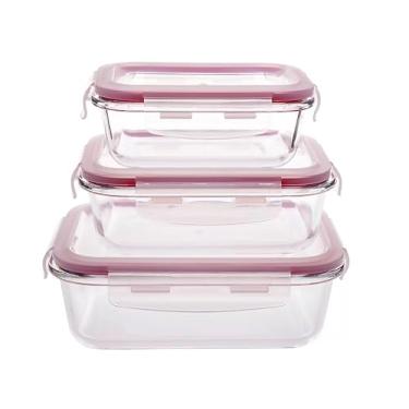 Imagem de Jogo com 3 Potes, Vidro, Sistema Lock, Casambiente