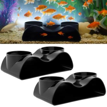 Imagem de AceOrbit 2 peças de caverna subterrânea de túnel de aquário com curva natural de dois furos, decoração de esconderijo de aquário para loaches, peixes-gato Corydora, bettas, pleco e camarões