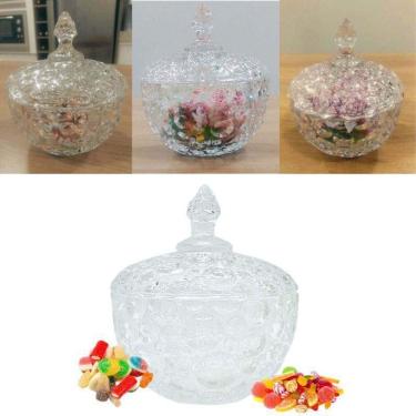 Imagem de Potiche Bomboniere Decorativo Em Vidro Com Tampa Dagia