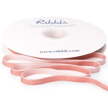 Imagem de Fita decorativa Ribbli Velvet 1 cm x 23 cm rosa empoeirado