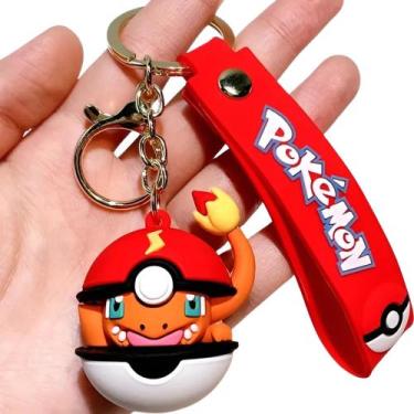 Imagem de Chaveiro 3d Pokebola Pokemon Charmander Anime Chave Carro Pingente Pre