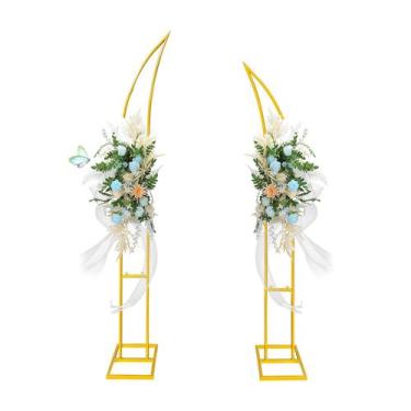 Imagem de Suporte de fundo em arco de casamento SPRITE DISPLAY Gold Curved