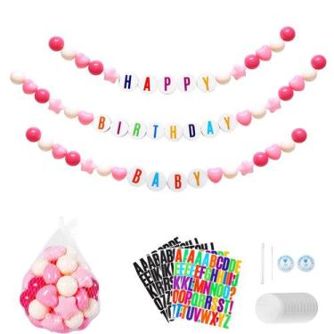 Imagem de Bracelete TRENDPLAY Friendship Garland com 50 bolas de plástico e espu
