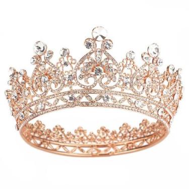 Imagem de Crown COCIDE Rose Gold Crystal Queen para mulheres e meninas