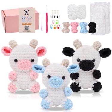 Imagem de Kit de Inicio de Crochet para Principiantes, 3 Patrones de Vacas Adora