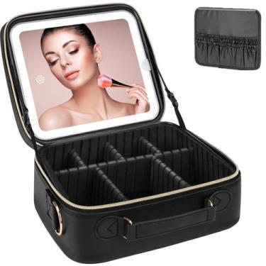Imagem de Bolsa de maquiagem Ifalarila com espelho LED e organizador de armazena