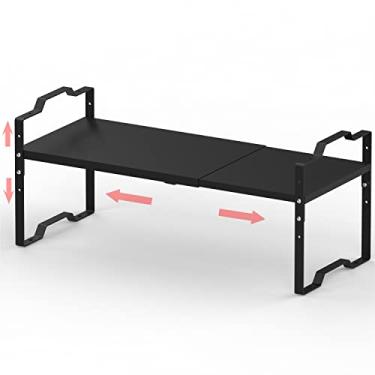 Imagem de Jojocross Prateleira expansível para organizador de armário prateleira empilhável ajustável para temperos na cozinha e banheiro, organização de armário de bancada e armazenamento de despensa (grande/1