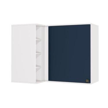 Imagem de Armário Aéreo De Canto Reto Celeste Mdf 1 Porta 4 Nichos - KAPPESBERG