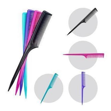 Imagem de Pente De Carbono Antiestático Com Cabo Fino Separador Mechas - Dompel,