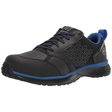 Imagem de Timberland PRO Tênis de trabalho masculino Reaxion Athletic Composite Toe, Preto/azul, 12 Wide