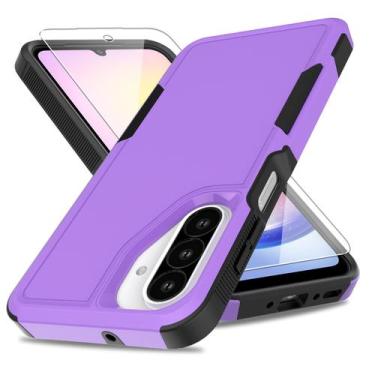 Imagem de Capa de telefone yuanming Galaxy A26 5G de camada dupla roxa à prova d