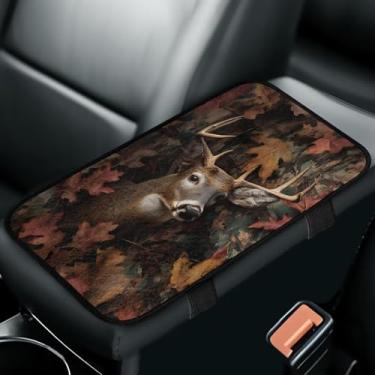 Imagem de Bulopur Capa de apoio de braço camuflada de caça para veado capa de console de apoio de braço de flanela capas de console central de carro antiderrapante universal para descanso de braço para assento
