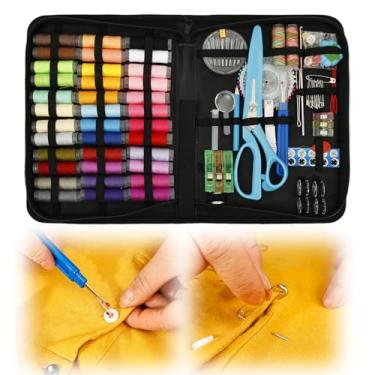 Imagem de Kit de costura 170 peças para adultos, material de costura profissional contém agulhas de tesoura ergonômicas para iniciantes, conjunto de suprimentos de costura DIY (estilo 1)