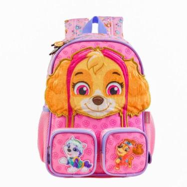 Imagem de Mochila Escolar Feminina Infantil Patrulha Canina Skye Baby Rosa Claro