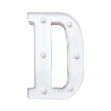 Imagem de Letreiro de LED, letras iluminadas, letras para decoração de parede, perfeita para festas, casamentos, decorações de lojas (D), placa de jardim à prova d'água com efeito neon