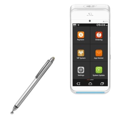 Imagem de Caneta Stylus para Pax A920 (Caneta Stylus da BoxWave) - Caneta Stylus capacitiva DualTip DualTip, ponta de disco de fibra capacitiva Stylus para Pax A920 - prata metálica