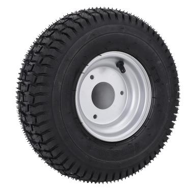 Imagem de Cryfokt Pneu de Roda Todo Terreno de 6 Polegadas Com Aro, Pneu Sem Câmara de Vácuo à Prova de Desgaste para Carrinhos de Golfe ATV Quads Adequados para Mini Bicicletas, Design de Tração Aprimorado