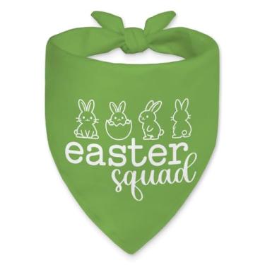 Imagem de Vgrti Bandana engraçada para cães do Esquadrão da Páscoa, bandana para meninas, meninos, filhotes, verde, primavera, férias, coelho, cachecol para animais de estimação, presentes fofos para animais de