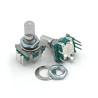 Imagem de Codificador rotativo 2 peças codificador rotativo de meio/ameixa, comprimento da alça 15 mm / 20 mm interruptor de código/EC11 / potenciômetro digital com interruptor de 5 pinos (cor: meio 15 mm)