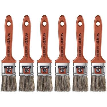 Imagem de Pincel Atlas, Trincha Média, Cerdas Gris, 1.1/2" - 6 Unidades